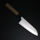 Santoku VG-10 Tsuchime Damast Büffelhorn und Magnolienholz Griff 165mm-[Musashi]-[Japan-Küchenmesser]