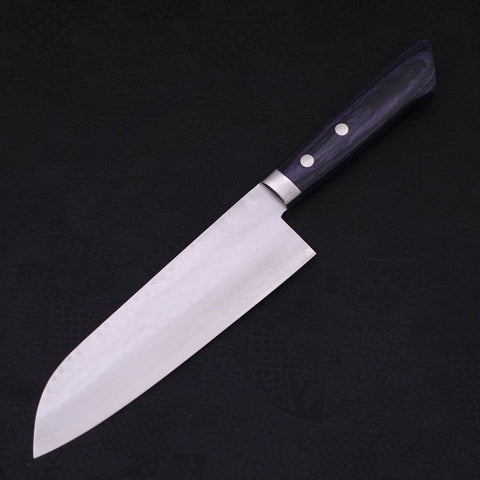 Santoku VG-10 Tsuchime Damast Dunkelblau Westlicher Griff 170mm-[Musashi]-[Japan-Küchenmesser]