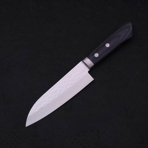 Santoku VG-10 Tsuchime Damast Dunkelblauer Westlicher Griff 130mm-[Musashi]-[Japan-Küchenmesser]