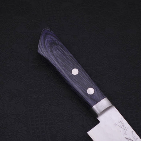 Santoku VG-10 Tsuchime Damast Dunkelblauer Westlicher Griff 130mm-[Musashi]-[Japan-Küchenmesser]
