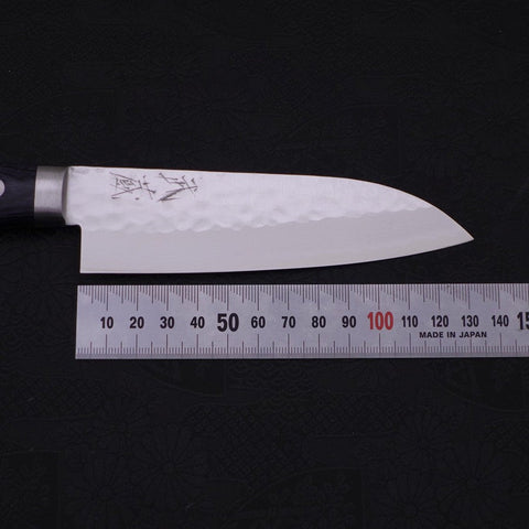 Santoku VG-10 Tsuchime Damast Dunkelblauer Westlicher Griff 130mm-[Musashi]-[Japan-Küchenmesser]