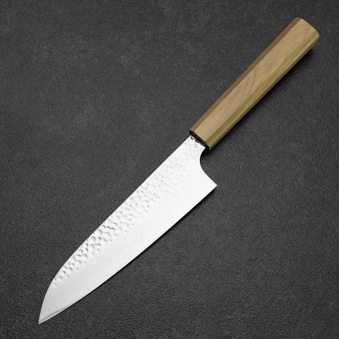 Santoku VG-10 Tsuchime Damast Olivenholz Griff 165mm-[Musashi]-[Japan-Küchenmesser]