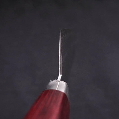 Santoku VG-10 Tsuchime Damast Roter Westlicher Griff 170mm-[Musashi]-[Japan-Küchenmesser]