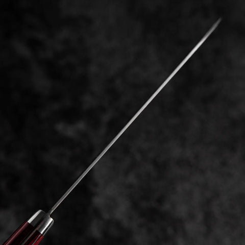 Santoku VG-10 Tsuchime Damast Roter Westlicher Griff 170mm-[Musashi]-[Japan-Küchenmesser]