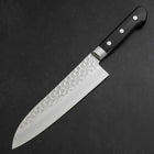 Santoku VG-10 Tsuchime Damast Schwarzer Westlicher Griff 180mm-[Musashi]-[Japan-Küchenmesser]