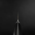 Santoku VG-10 Tsuchime Damast Schwarzer Westlicher Griff 180mm-[Musashi]-[Japan-Küchenmesser]