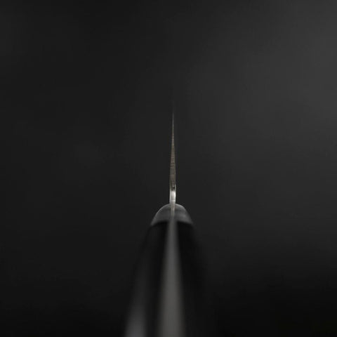 Santoku VG-10 Tsuchime Damast Schwarzer Westlicher Griff 180mm-[Musashi]-[Japan-Küchenmesser]