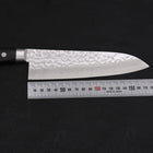 Santoku VG-10 Tsuchime Damast Schwarzer Westlicher Griff 180mm-[Musashi]-[Japan-Küchenmesser]