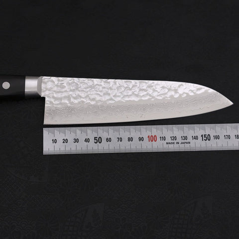 Santoku VG-10 Tsuchime Damast Schwarzer Westlicher Griff 180mm-[Musashi]-[Japan-Küchenmesser]