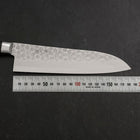 Santoku VG-10 Tsuchime Damast Schwarzer Westlicher Griff 180mm-[Musashi]-[Japan-Küchenmesser]