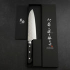 Santoku VG-10 Tsuchime Damast Schwarzer Westlicher Griff 180mm-[Musashi]-[Japan-Küchenmesser]