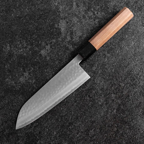 Santoku VG-10 Tsuchime Damast Walnussholz Griff 165mm-[Musashi]-[Japan-Küchenmesser]