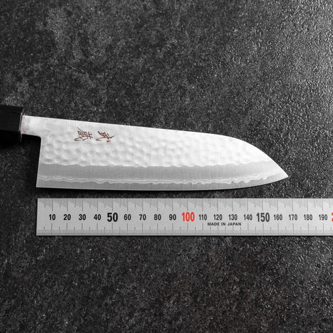 Santoku VG-10 Tsuchime Damast Walnussholz Griff 165mm-[Musashi]-[Japan-Küchenmesser]