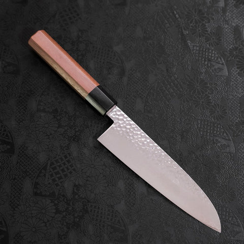 Santoku VG-10 Tsuchime Damast Walnussholz Griff 165mm-[Musashi]-[Japan-Küchenmesser]