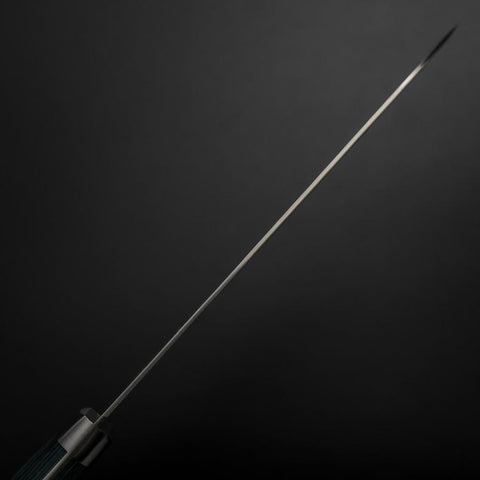Santoku VG-10 Tsuchime Damast Westlicher Grüner Griff 170mm-[Musashi]-[Japan-Küchenmesser]
