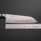 Santoku VG-10 Tsuchime Damast Westlicher Grüner Griff 170mm-[Musashi]-[Japan-Küchenmesser]