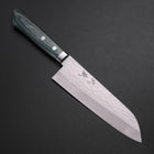 Santoku VG-10 Tsuchime Damast Westlicher Grüner Griff 170mm-[Musashi]-[Japan-Küchenmesser]