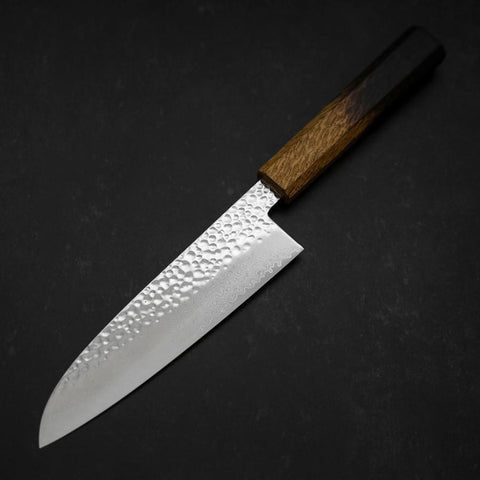 Santoku VG-10 Tsuchime Damast Yaki Urushi Griff 180mm-[Musashi]-[Japan-Küchenmesser]