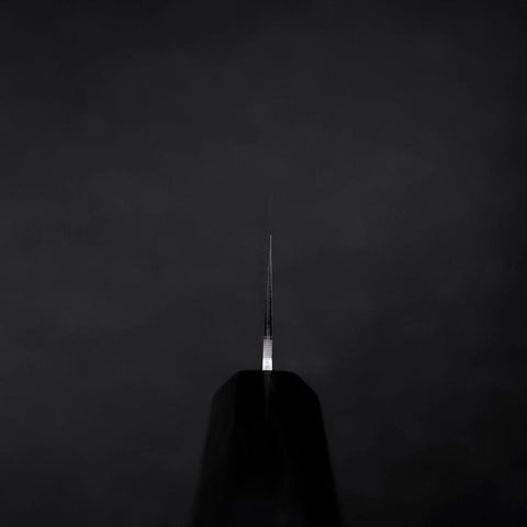 Santoku VG-10 Tsuchime Ebenholz Griff 165mm-[Musashi]-[Japan-Küchenmesser]