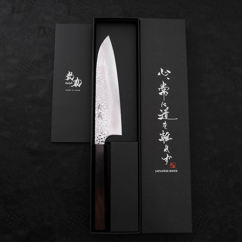 Santoku VG-10 Tsuchime Ebony Wood Handle 170mm (6.7”)-[Musashi]-[Japan-Küchenmesser]
