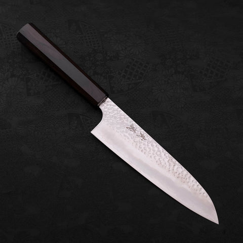 Santoku VG-10 Tsuchime Ebony Wood Handle 170mm (6.7”)-[Musashi]-[Japan-Küchenmesser]