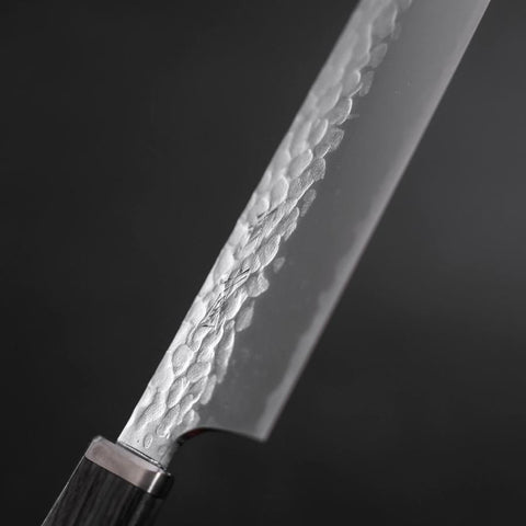 Santoku VG-10 Tsuchime Kohlefarbener Kirschholz Griff 165mm\-[Musashi]-[Japan-Küchenmesser]