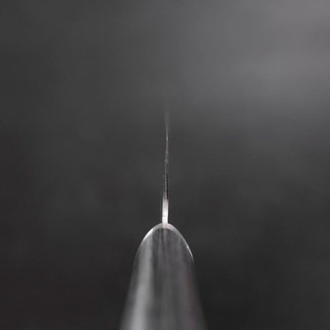 Santoku VG-10 Tsuchime Kohlefarbener Kirschholz Griff 165mm\-[Musashi]-[Japan-Küchenmesser]