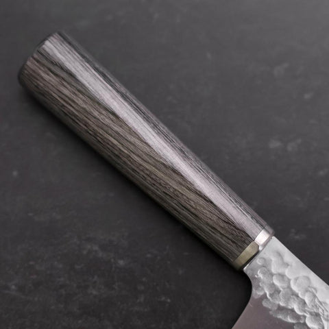 Santoku VG-10 Tsuchime Kohlefarbener Kirschholz Griff 165mm\-[Musashi]-[Japan-Küchenmesser]
