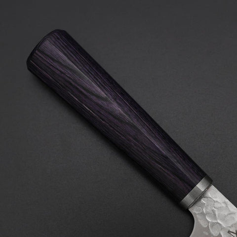Santoku VG-10 Tsuchime Lila Runder Mahagoni Griff 165mm-[Musashi]-[Japan-Küchenmesser]