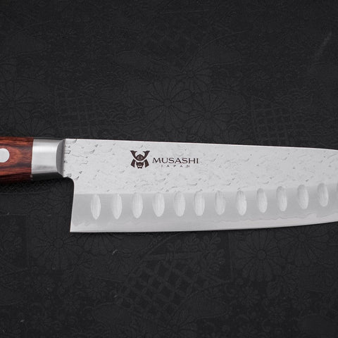 Santoku VG-10, Tsuchime Westlicher Griff, 180mm-[Musashi]-[Japan-Küchenmesser]