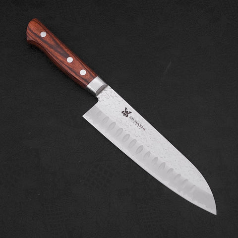 Santoku VG-10, Tsuchime Westlicher Griff, 180mm-[Musashi]-[Japan-Küchenmesser]