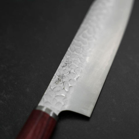 Santoku VG-10 Tsuchime Westlicher Roter Griff 165mm-[Musashi]-[Japan-Küchenmesser]