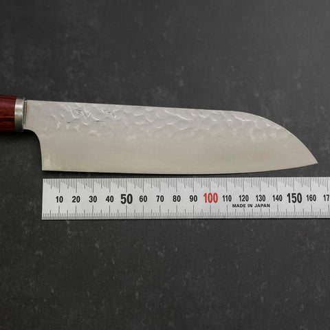 Santoku VG-10 Tsuchime Westlicher Roter Griff 165mm-[Musashi]-[Japan-Küchenmesser]