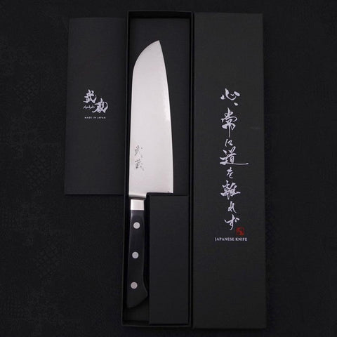 Santoku VG-5, Damast Westlicher Griff, 175mm-[Musashi]-[Japan-Küchenmesser]