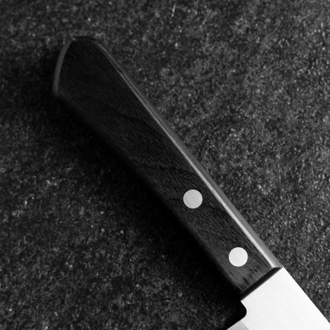 Santoku VG-5 Poliert Schwarzer Westlicher Griff 170mm (Tsuba Nashi)-[Musashi]-[Japan-Küchenmesser]