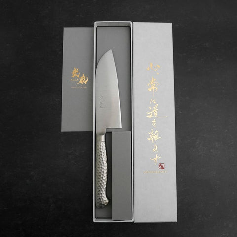 Santoku VG-5 Poliert Westlicher Edelstahlgriff 125mm-[Musashi]-[Japan-Küchenmesser]