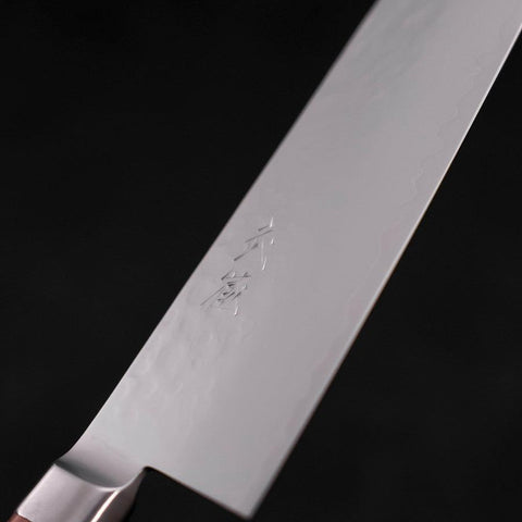 Santoku VG-5 Tsuchime Brauner Westlicher Griff 175mm-[Musashi]-[Japan-Küchenmesser]