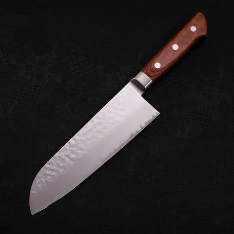 Santoku VG-5, Tsuchime Westlicher Griff in Braun, 175mm-[Musashi]-[Japan-Küchenmesser]