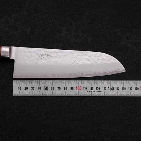 Santoku VG-5, Tsuchime Westlicher Griff in Braun, 175mm-[Musashi]-[Japan-Küchenmesser]