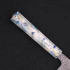 Santoku White Steel #1 Edelstahlummantelung Tsuchime Blau-Weißer-Mix Ozeanplastik Griff 165mm-[Musashi]-[Japan-Küchenmesser]