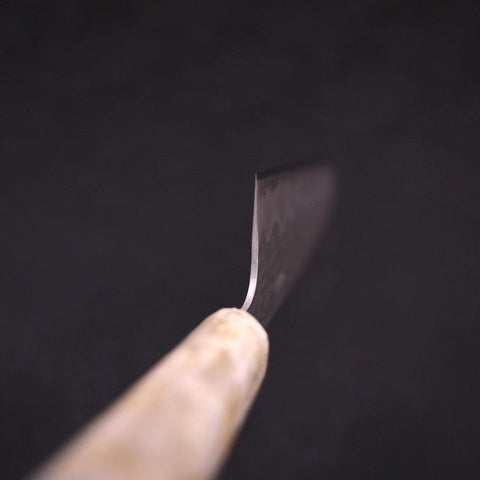 Santoku White Steel #1 Edelstahlummantelung Tsuchime Weiß-Blauer Ozeanplastik Griff 165mm-[Musashi]-[Japan-Küchenmesser]