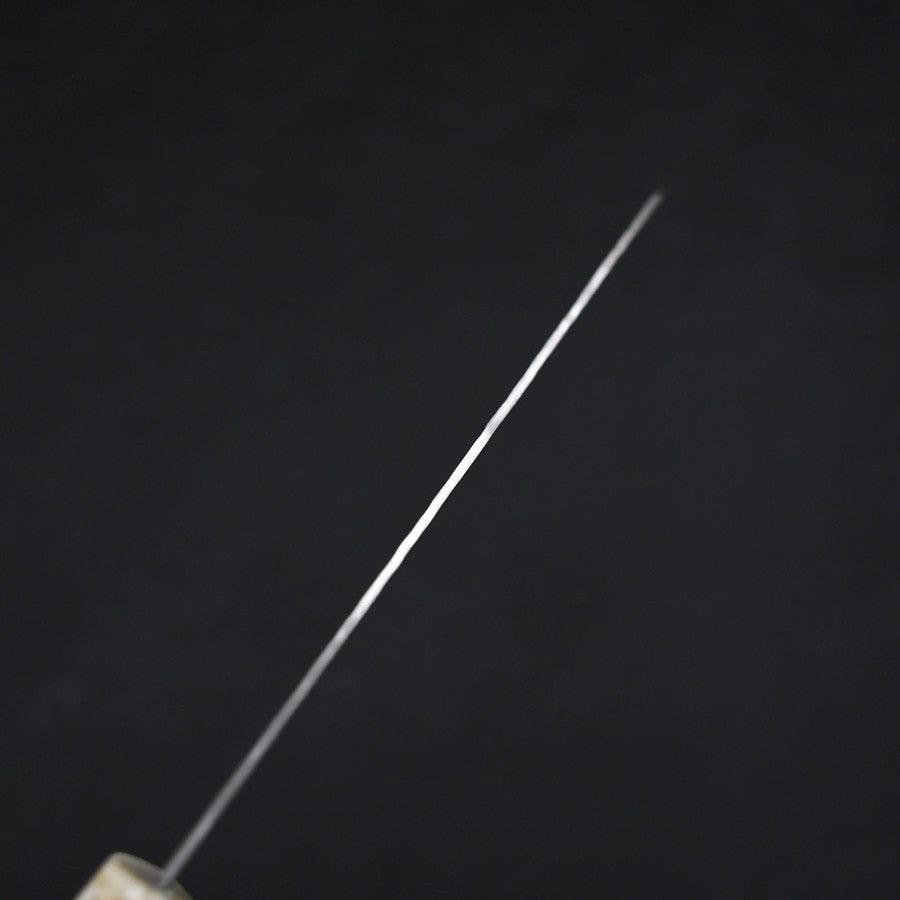 Santoku White Steel #1 Stainless Clad Tsuchime Ocean White Blue Handle 165mm (6.5”)-[Musashi]-[Japanese-Kitchen-Knives]