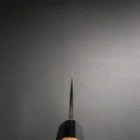 Santoku White Steel #1 Kurouchi Büffelhorn und Walnussholz Griff 165mm-[Musashi]-[Japan-Küchenmesser]