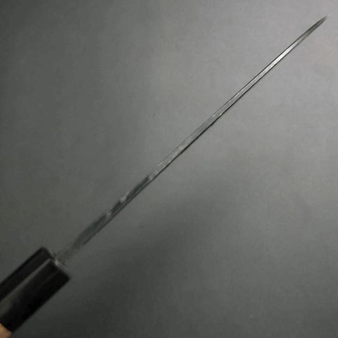 Santoku White Steel #1 Kurouchi Büffelhorn und Walnussholz Griff 165mm-[Musashi]-[Japan-Küchenmesser]