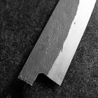 Santoku White Steel #1 Kurouchi Tsuchime Buffalo Ebony Handle 170mm (6.7”)-[Musashi]-[Japan-Küchenmesser]