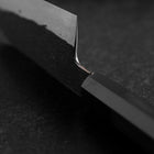 Santoku White Steel #1 Kurouchi Tsuchime Buffalo Ebony Handle 170mm (6.7”)-[Musashi]-[Japan-Küchenmesser]