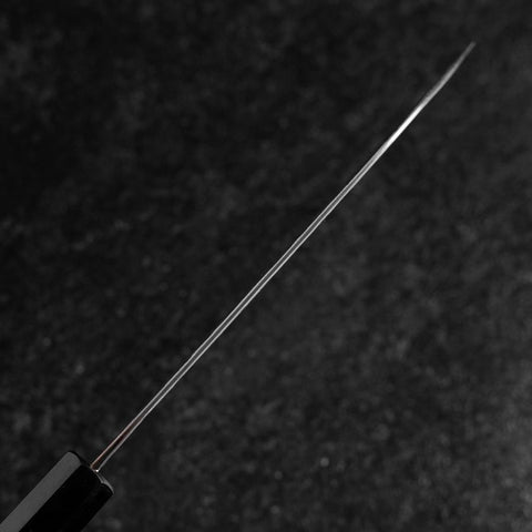 Santoku White Steel #1 Kurouchi Tsuchime Buffalo Ebony Handle 170mm (6.7”)-[Musashi]-[Japan-Küchenmesser]