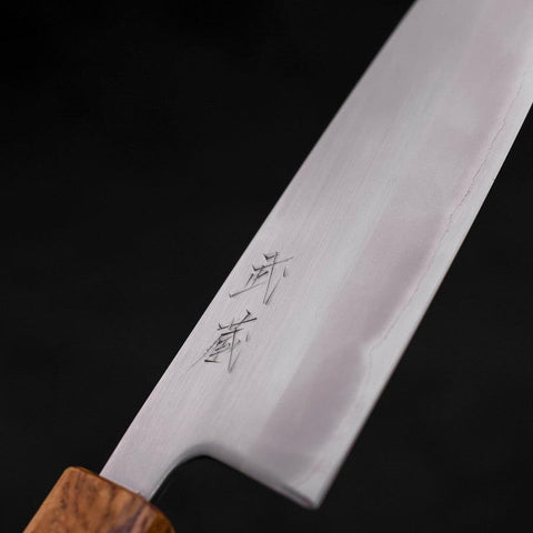 Santoku White Steel #1, Poliert Eiche Griff, 165mm-[Musashi]-[Japan-Küchenmesser]