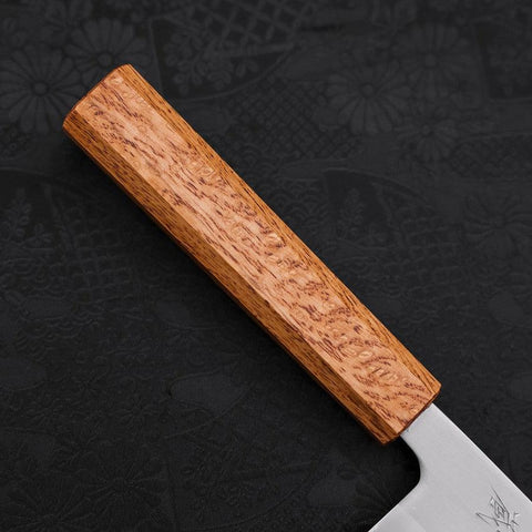 Santoku White Steel #1 Poliert Eichenholz Griff 165mm-[Musashi]-[Japan-Küchenmesser]