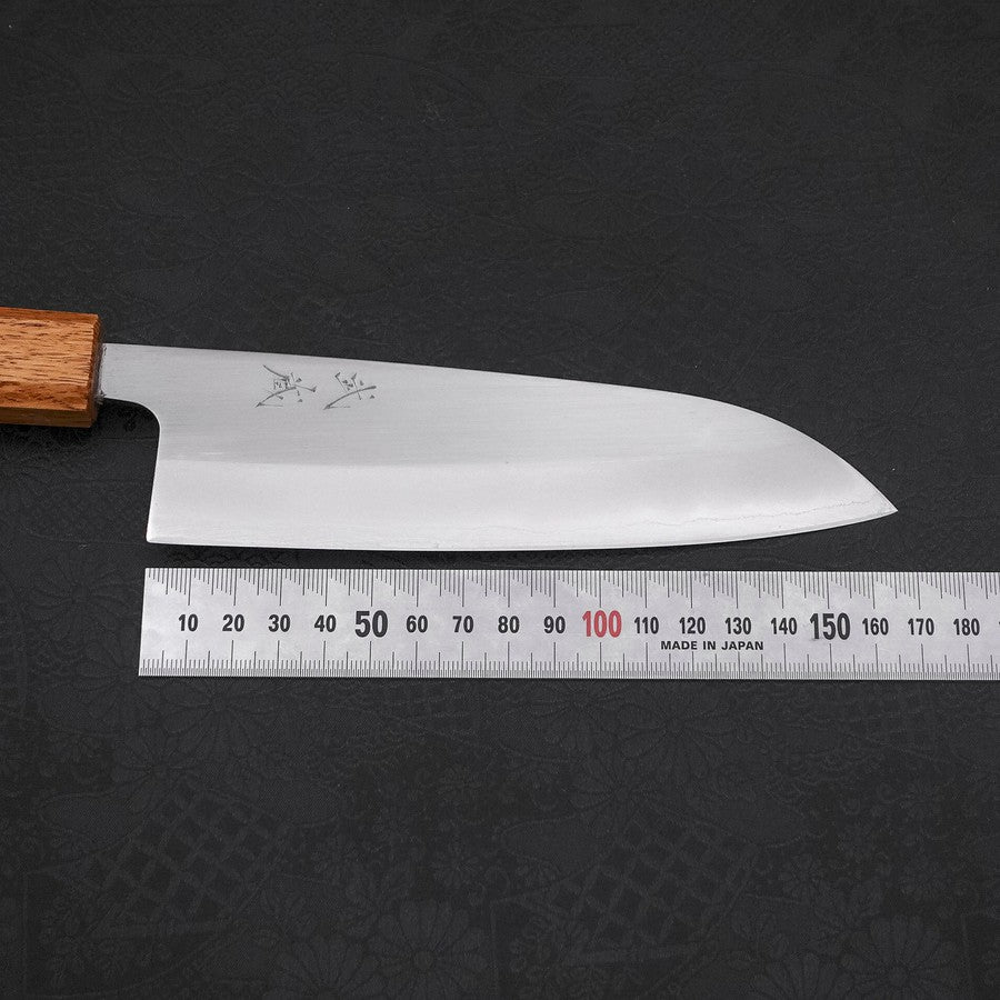 Santoku White Steel #1 Poliert Yaki Urushi Griff 165mm-[Musashi]-[Japan-Küchenmesser]